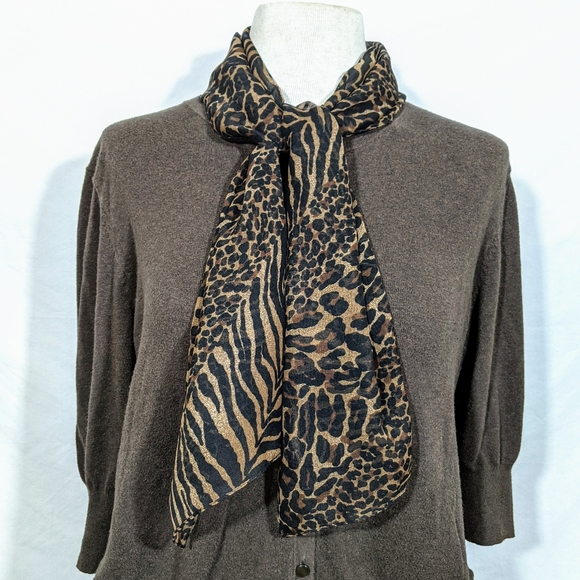 Animal Print Sheer Scarf #hundredsofscarves - Picture 2 of 2